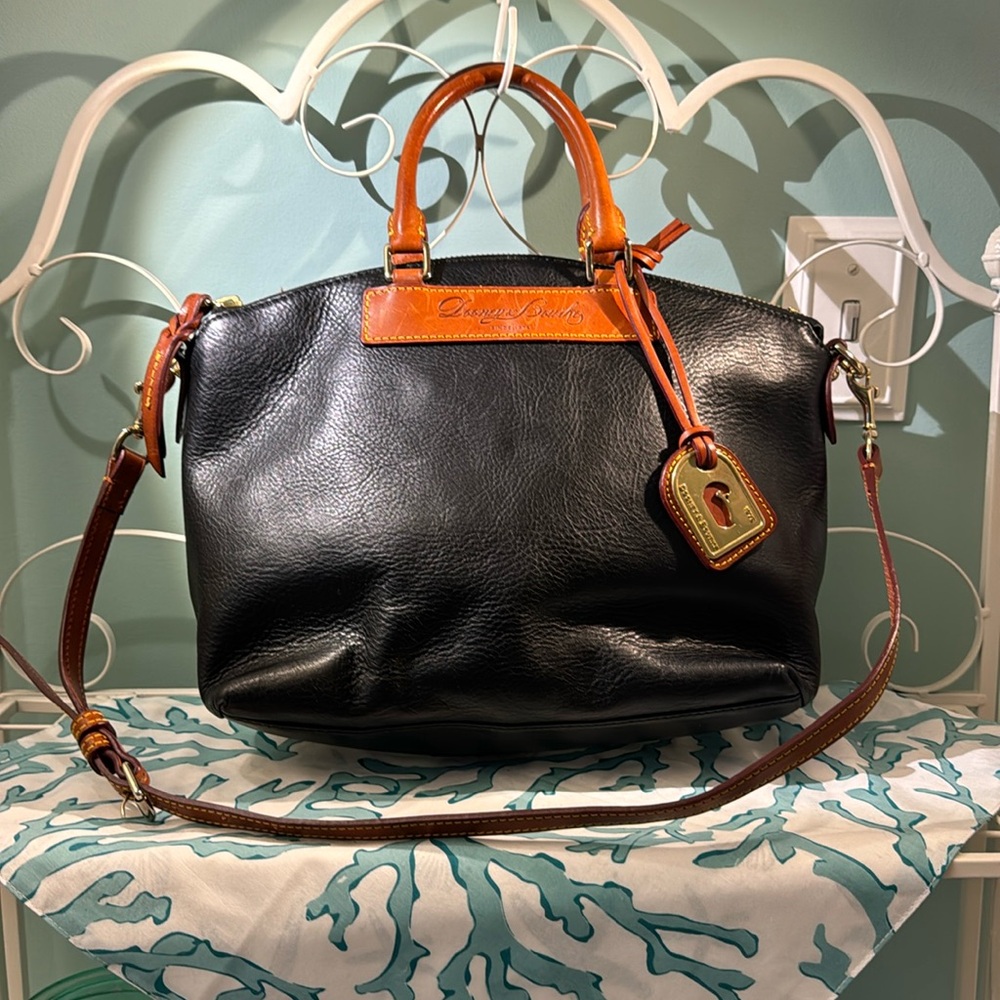 Dooney & Bourke Black Zip Top Satchel